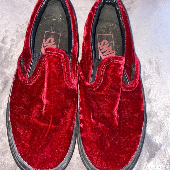 Velvet red slip on vans - Picture 2 of 2